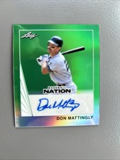 2026 Leaf Baseball Nation Don Mattingly 1990 Mini Green  Auto 2/3