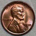 Gem Uncirculated 1930-S Lincoln Cent, Cartwheeling, Predominantly Red specimen.
