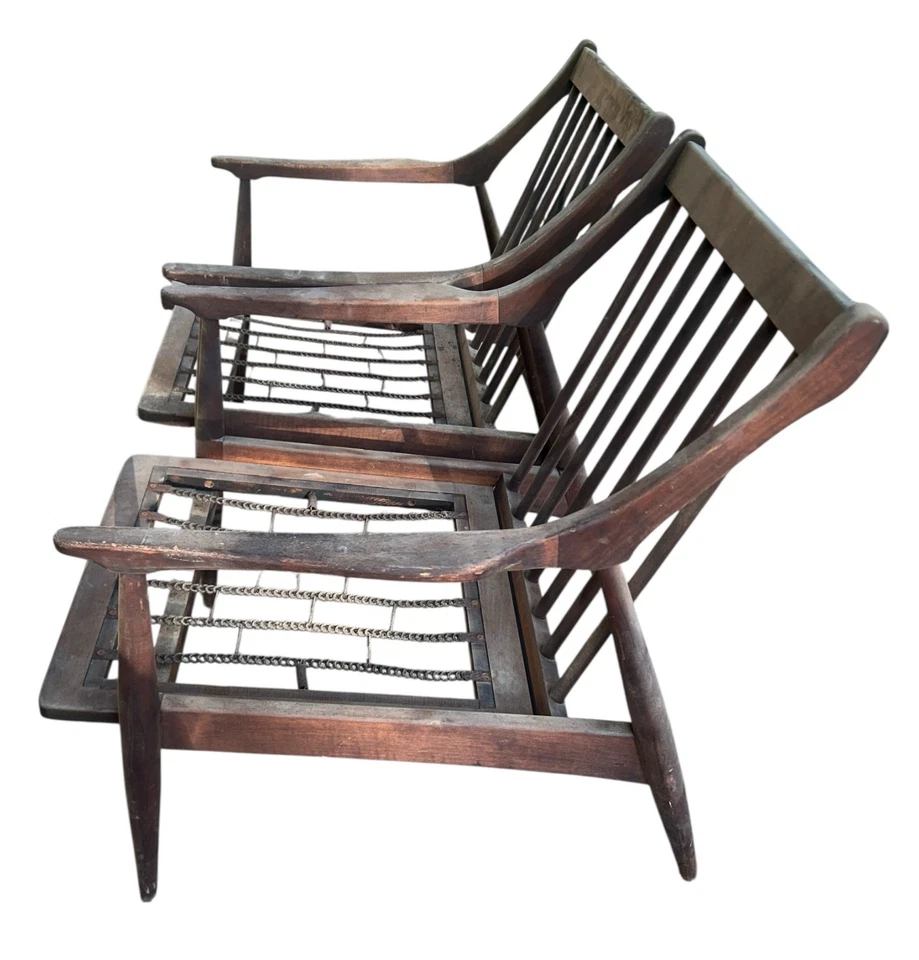 2x Cadeiras Antigas Modernas Dinamarquesas de Meados do Século para Restauração LEIA PARA ENTREGA - Imagem 3 de 4