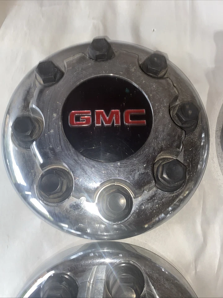 Juego doble de tapas centrales cromadas 15053705 OEM 99-23 GMC Sierra Savana 3500 4500 Foto 2 de 4