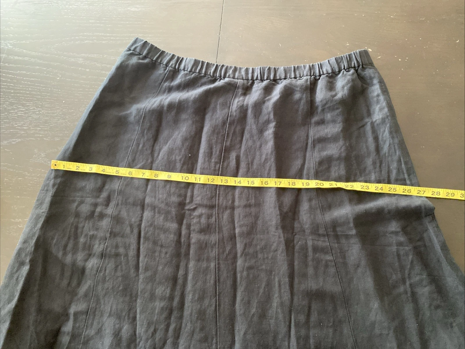 J.Jill Love Linen Black Skirt Womens Size 2X Elastic Waist A Line Midi Casual