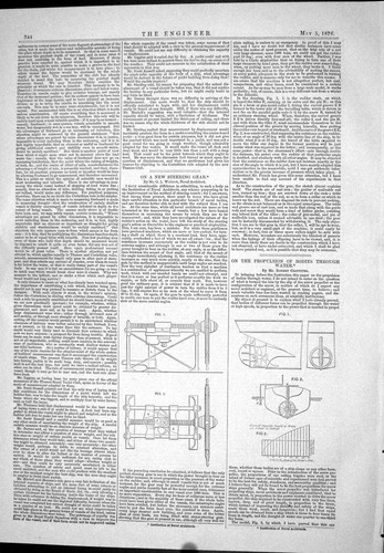 Antiker alter Druck Lenkgetriebe Watson Antrieb Gewässer Griffiths 1876