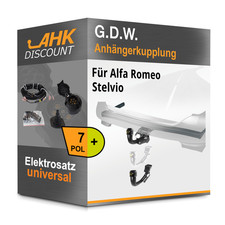 Für Alfa Romeo Stelvio 17- G.D.W. Anhängerkupplung abnehmbar + 7polig E-Satz AHK