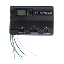 Digital Thermostat Heat/Cool Upgrade Black 12 Volts LCD Remote Button Control