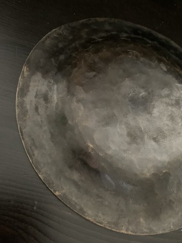 Solid Bronze mini Charger plate Polished Smooth Blackened Hammered 6” dish #B - Picture 6 of 6