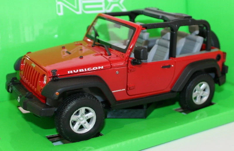 Welly NEX 1/24 Scale 22489W - 2007 Jeep Wrangler - Red - Open Top - Image 2 of 4