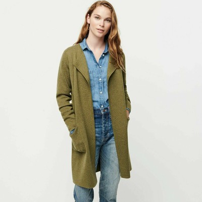 collarless sweater blazer