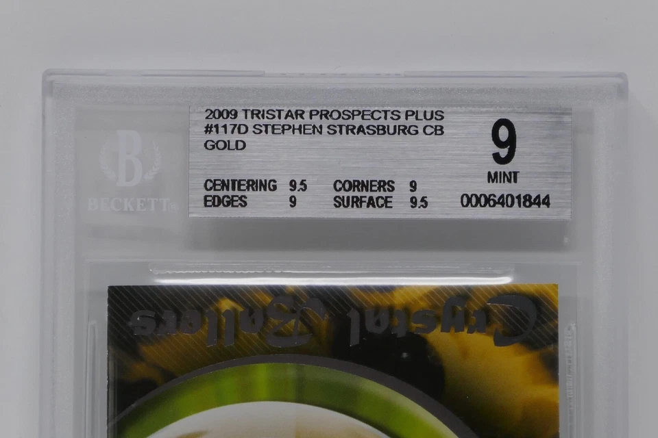 2009 TriStar Prospects Plus #117D Stephen Strasburg Gold Rookie 🔥Beckett 9 MINT - Image 3 of 4