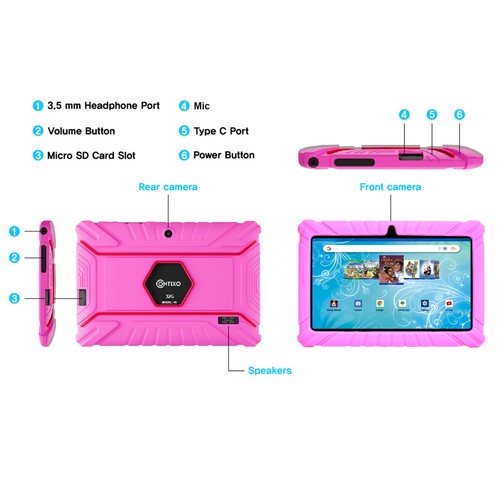 Contixo V8 7 Inch Kids Android 16GB Tablet w/ Disney eBooks VIdeos Wifi Camera - Picture 5 of 25
