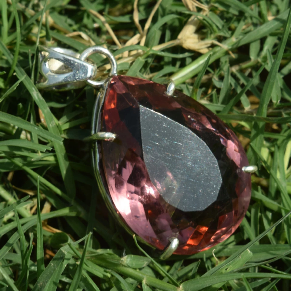 75ct Color-Changing Alexandrite Pear Cut 925 Sterling Silver Pendant Necklace - Image 2 of 4