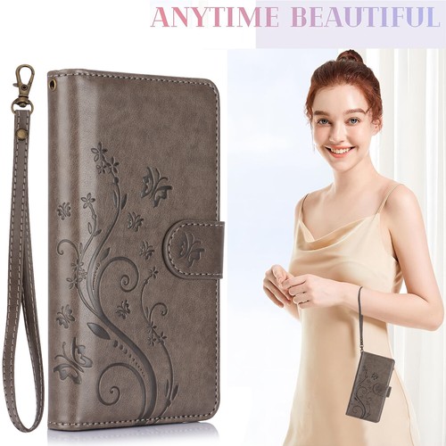 Zip Wallet Case Leather Flip Stand Cover For iPhone 16 Pro Max 15 Plus 14 13 12 - 第 5/18 張圖片