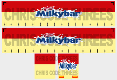 Code 3 selbstklebender Vinyl-Anhängeraufkleber - Milkybar - 1/50 1/76 1/148 1/87 1/64