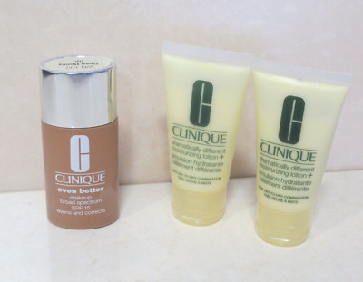 CLINIQUE EVEN BETTER MAKEUP WN 100 DEEP HONEY & 2 DRAMATICALLY DIFFERENT LOTION+