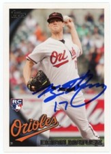 SIGNED BASEBALL CARD AUTO TOPPS 2010 BRIAN MATUSZ BALTIMORE ORIOLES RC #US185
