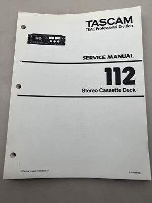 Tascam 112 Original Service Manual from Tascam Free Shipping Tascam 112 Original Service Manual from Tascam Free Shipping