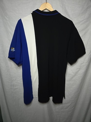 Vtg Eddie Bauer EBTEK Golf EB Polo Shirt Sz Medium Black Blue White - Picture 6 of 11