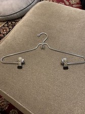 Vintage Metal Hanger With Black Vinyl Coated Clips 15 3/4 JL