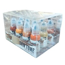 World Famous 12 Color Skintone Tattoo Ink Set 12 Bottles 1oz Exp 12/09/26