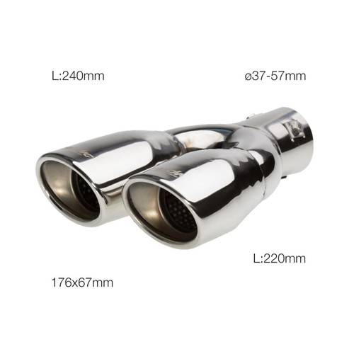 Simoni Racing TRX/97 Terminal D'Échappement Universel Gris - Embout Rond Inox 70mm