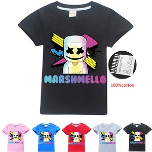 100 Cotton Dj Marshmello Mask Music T Shirt Kids Boys Casual Tee - image is loading 100 cotton dj marshmello mask music t shirt