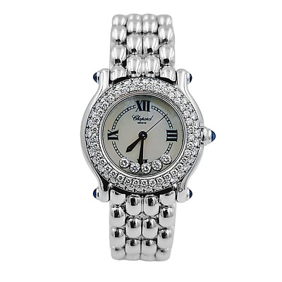 Ladies Chopard 26mm Happy Sport Five Diamond Wristwatch w/Dial & Diamond Bezel.