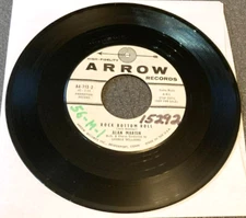 Alan Martin: Rock Bottom Roll/We'll Never Know 45 Arrow rockabilly VG+ HEAR