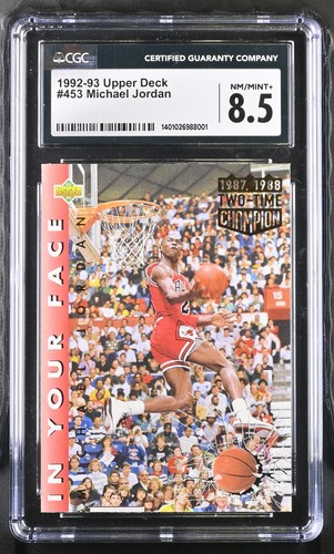 1992-93 UPPER DECK MICHAEL JORDAN #453 CGC 8.5 IN YOUR FACE ICONIC CARD`