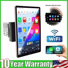Double 2DIN Rotatable 10" Android 13 Touch Screen Car Stereo Radio GPS WIFI BT