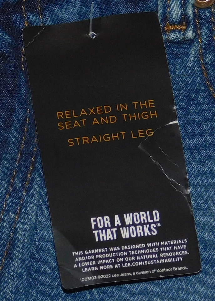LEE Relaxed Fit Jeans Stretch Straight Leg Relaxed Seat & Thigh True Blue - Image 4 of 4