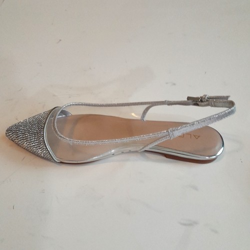 Aldo Women’s Karowara Flats Diamond Silver Clear Shoes Size 6.5 - Picture 3 of 10