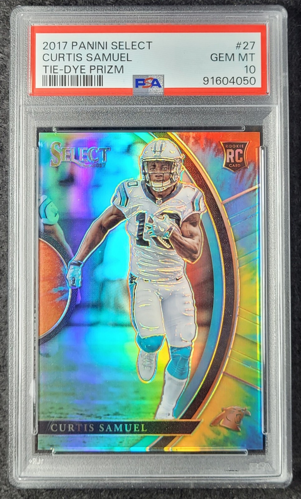 2017 Curtis Samuel Panini Select Concourse Tie Dye Rookie Prizm /25 PSA 10
