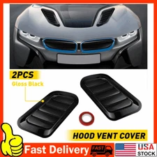 Air Flow Intake Hood Scoop Bonnet Vent Cover Set Universal Black Car Decorative