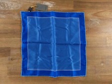 CANALI blue micro floral print silk pocket square authentic NWT Made in Italy