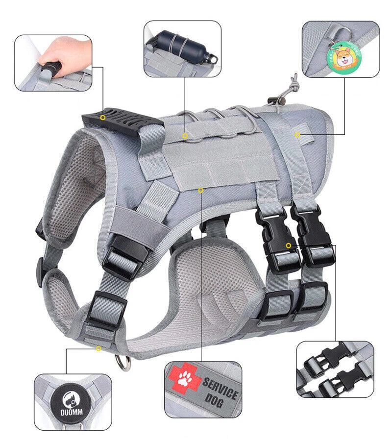 Dog Harness with Handle Pet Tactical Military Training Vest Waterproof S/M/L