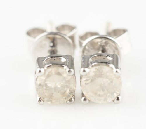Boucles D'oreilles Diamant Simulé 4 Carats - Or Blanc 14K - Neuf Avec étiquette