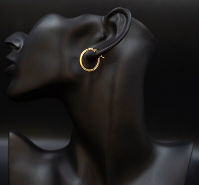 14K Real Solid Yellow Gold Hoop Earrings, 20mm-44mm Hoop Earrings
