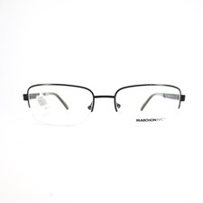 Marchon NYC Eyeglasses Frames M-2008 001 Black metal half Rim 55-18-140