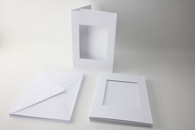 Craft UK A5 rechteckige Blende Karten und Umschläge - 10er Pack - weiß gehämmert/einfarbig