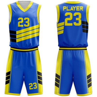 10 Custom Basketball Uniforms Sets Jersey and Shorts Printed for Adults and Kids