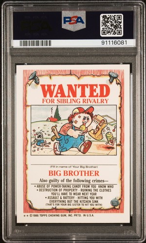 1986 Topps Garbage Pail Kids Series 4 OS4 BUSHY BERNICE 150b PSA 10 GEM MINT gpk - Picture 2 of 2