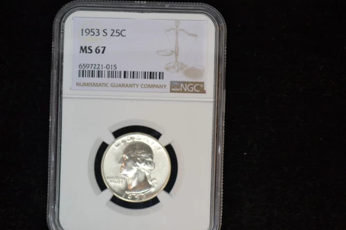 1953-S Washington Quarter- NGC MS-67.  Pretty coin!
