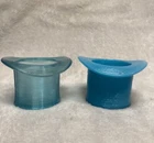 EAPG McKee & Bros Plug Hat Blue Milkglass Toothpick or Match Holder 2 Pc.