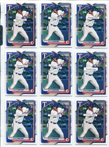 Lote de 171 tarjetas #C Rangers Evan Carter X20, González, Rodríguez, Ryan, Odor, Rookie - Imagen 2 de 19