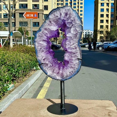 ural Amethyst Geode Slice - Purple Crystal - Collector's Piece - 13.7LB - Picture 2 of 13