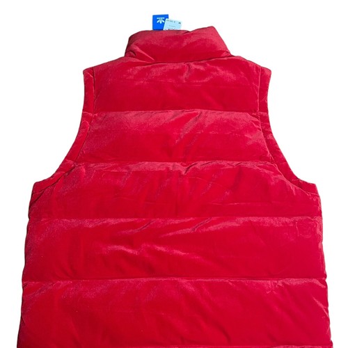 Adidas Adicolor Velvet Puffer Vest Womens Medium Scarlet MSRP $180 NWT - Picture 5 of 7