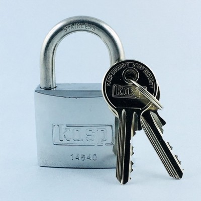 Cadenas Marin Kasp 40mm En Laiton Chromé - Anse Acier Inox 316, étanche, Double Verrouillage