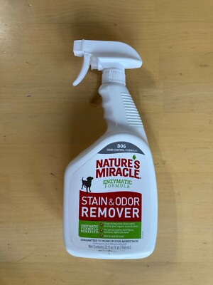 Natures Miracle P-98125 Dog Stain & Odor Remover, Enzymatic Formula, 32 oz Spray