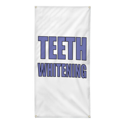 Vertical Vinyl Banner Multiple Sizes Teeth Whitening Promotion Business Outdoor