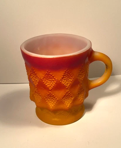 Vintage 1960's Anchor Hocking Fire King oven-proof Orange Mug