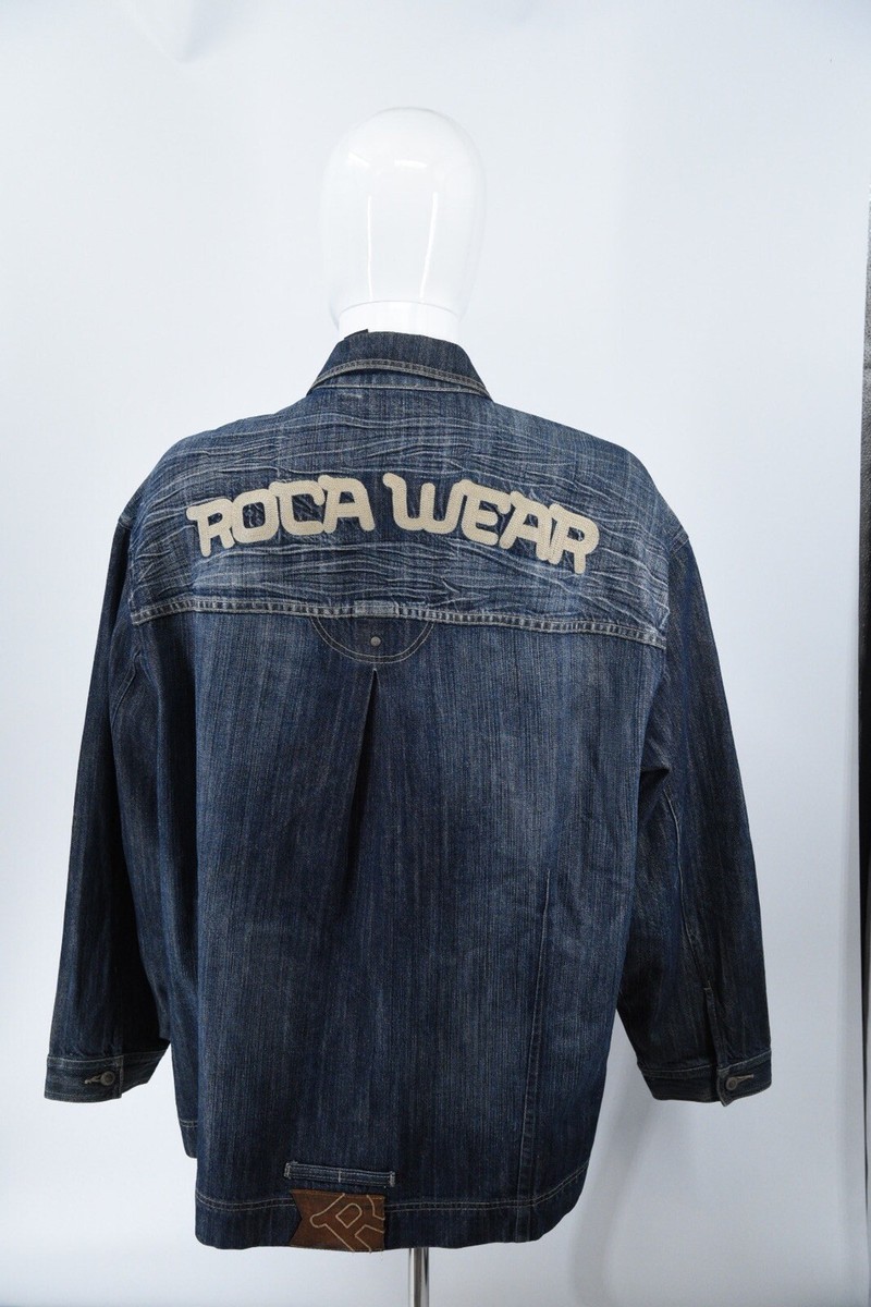 Vintage Rocawear ROC Denim Corp Denim Jacket Multi Patches